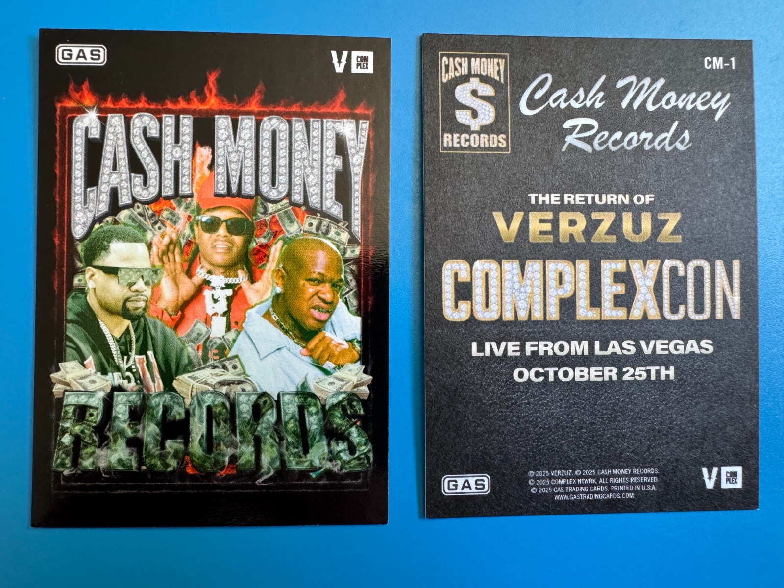 2026 GAS Complex CASH MONEY RECORDS Hot Boyz BG Juvenile BIRDMAN Verzuz Rap Card