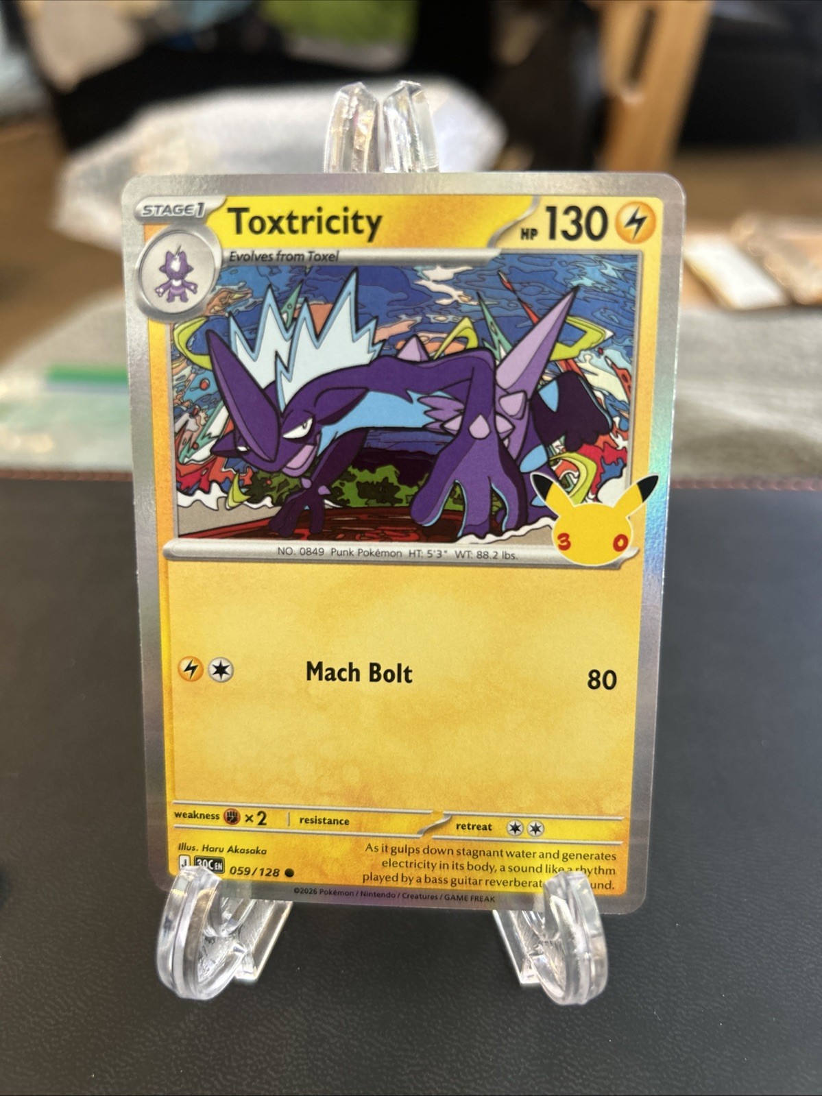 Pokémon Toxtricity 30th Celebration 059/128 Common Holofoil English