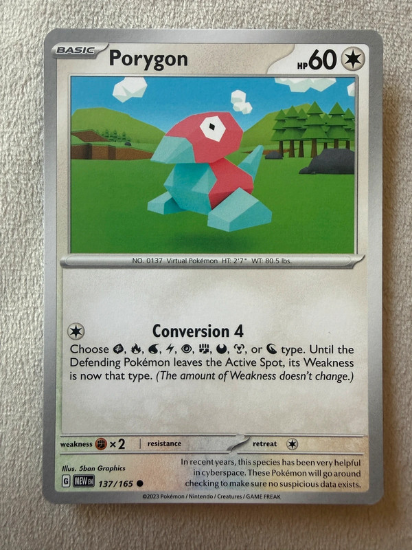 151 pokemonkaart porygon 137/165