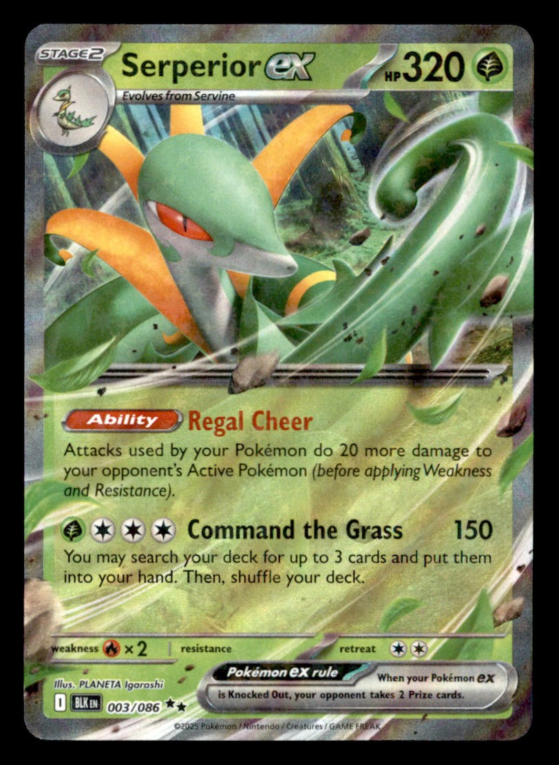 Serperior ex Holo Double Rare SV: Black Bolt 003/086 quasi nuovo