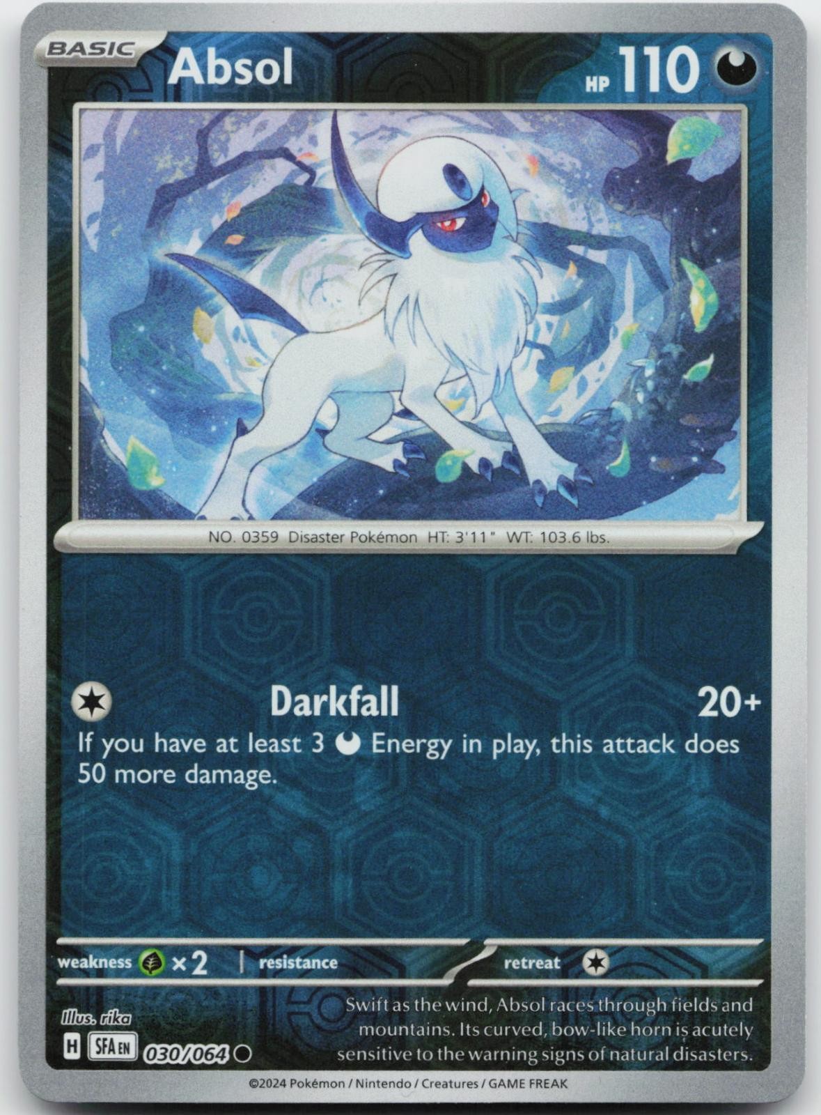 Absol 030/064 Favola Avvolta Comune Pokemon Reverse Holo quasi nuovo