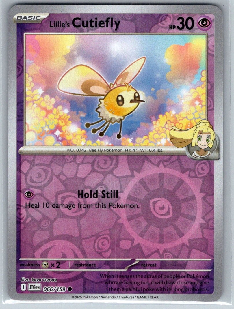 Lillie's Cutiefly Reverse Holofoil [JTG - 066/159] C NM Pokemon Saya Tsuruta