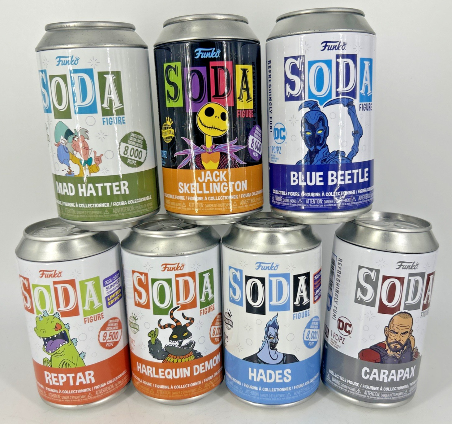 Funko Pop Soda - Cappellaio Matto, Maggiolino, Jack, Reptar, Ade, Arlecchino e Carapax