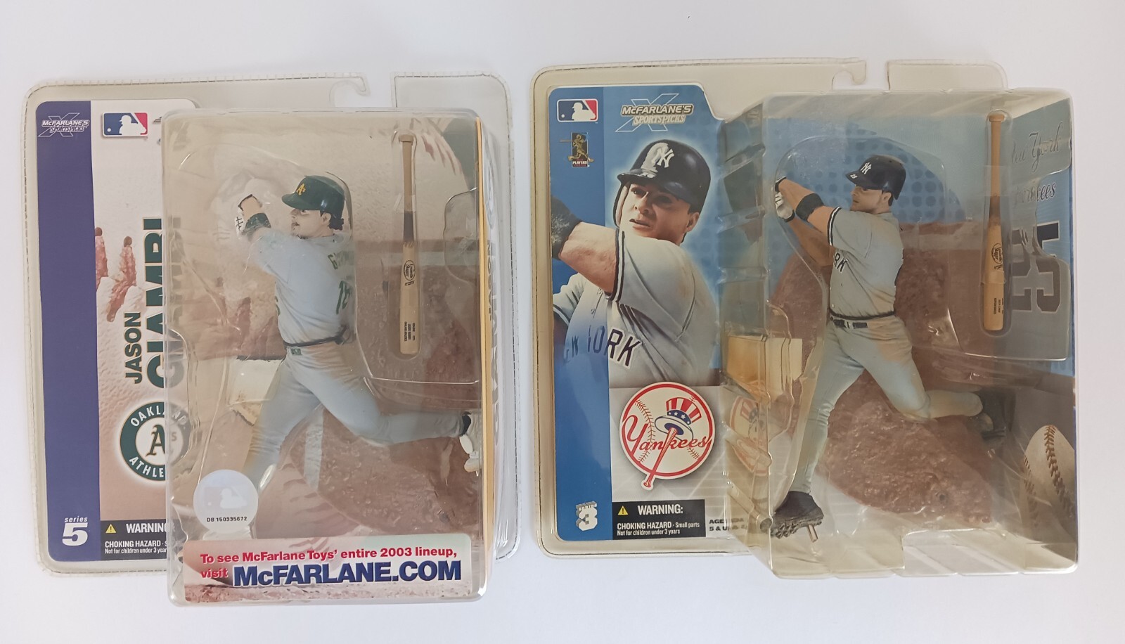 2 McFarlane MLB Series 3, 5, Jason Giambi Oakland A's+ NY Yankees, Action Figure
