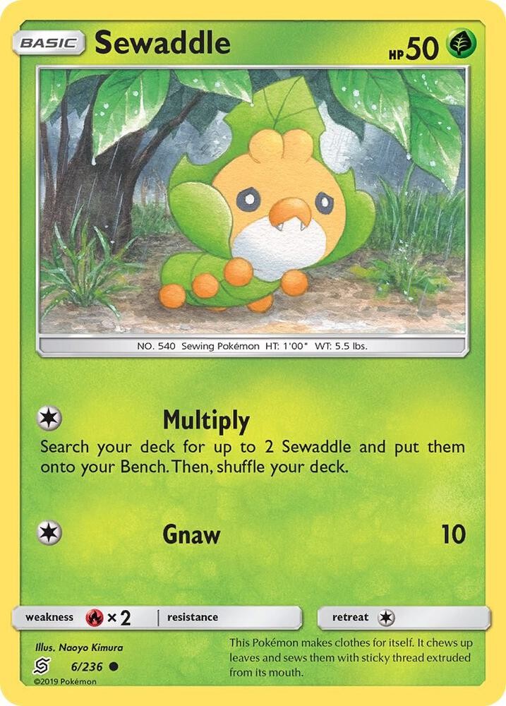 Sewaddle 6 #6/236 Sm - Unified Minds Common Pokemon TCG LP