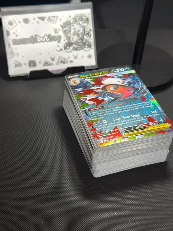 Lotto 51 Carte Pokémon Originali-Mega Scrafty Ex 135/217 Ascesa Eroica Italiano+ 50 Carte
