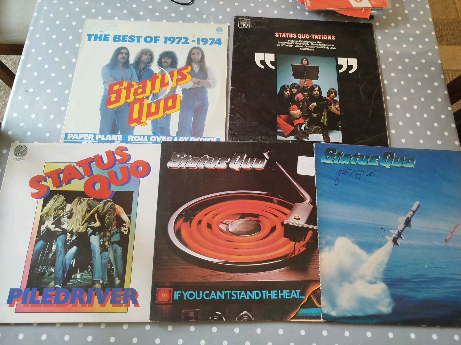 LOT Status Quo 5 x 12” Vinyl LP - pile-driver / Can't stand the heat 