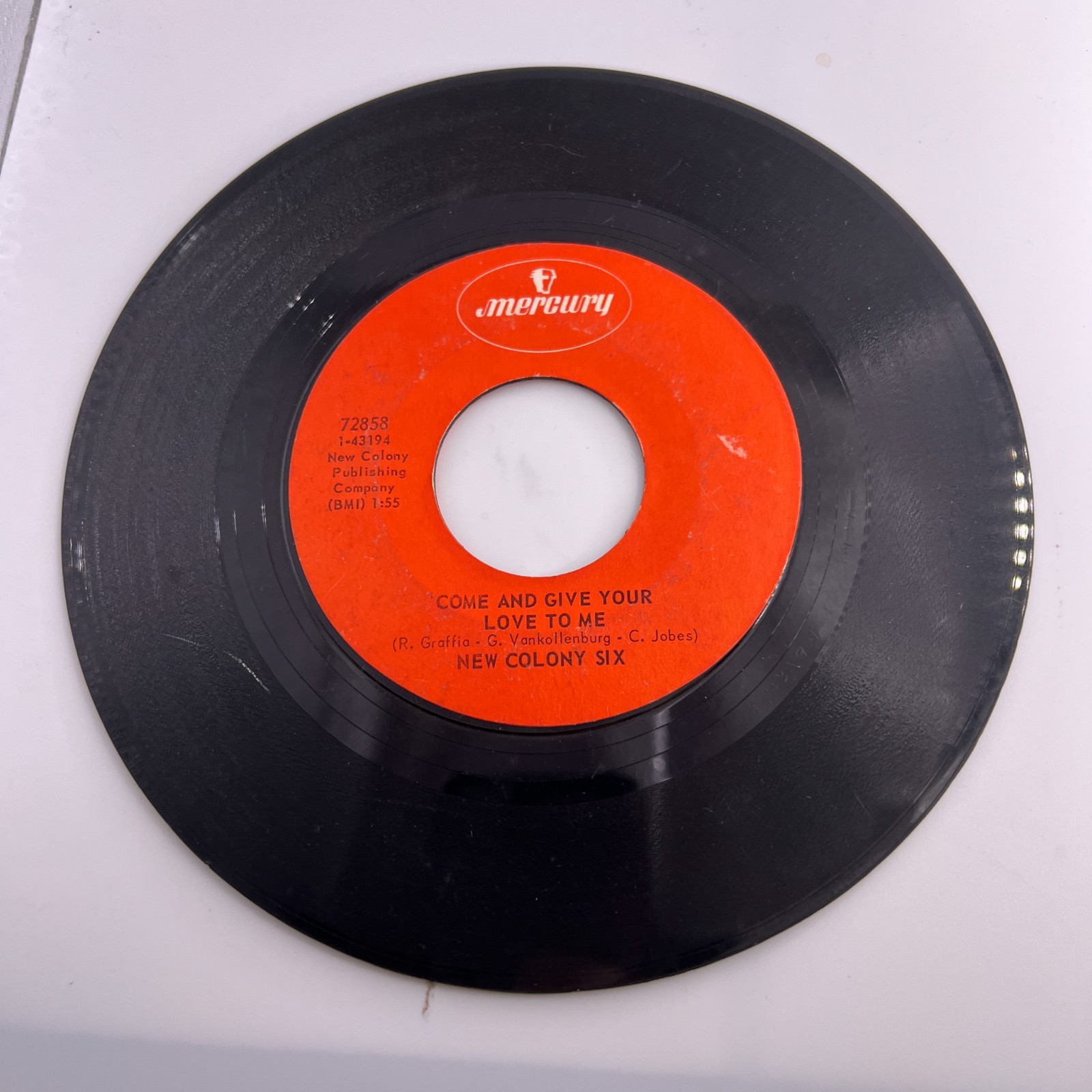 Vinyl 45 RPM Record - New Colony Six - Things I’d Like To Say / Come and Give Yo