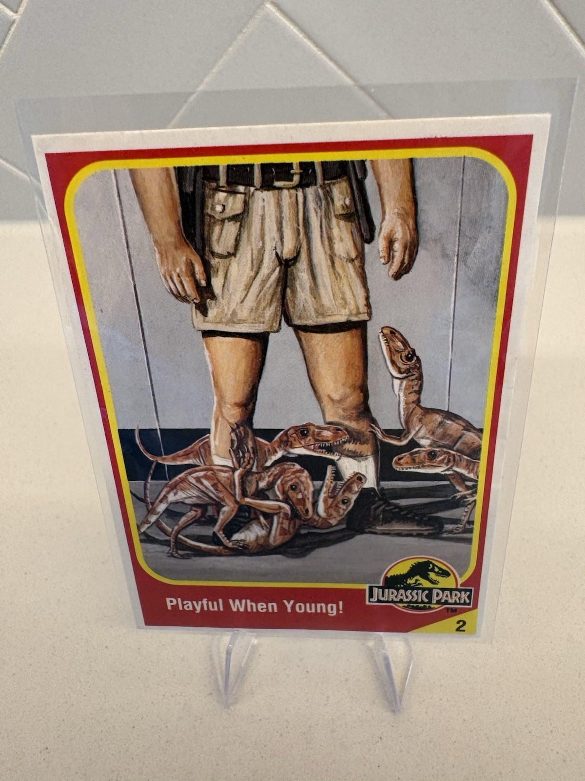 Kenner 1993 Jurassic Park Trading Card #2 Playful When Young Muldoon T-Rex