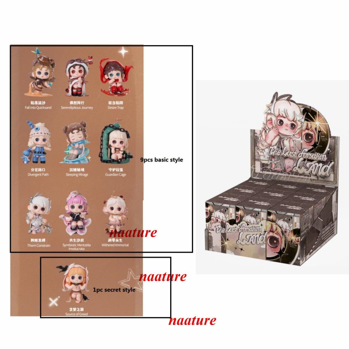 Set regalo 9 pezzi Heyon serie OONA figure PVC modelli limitati ornamento da collezione