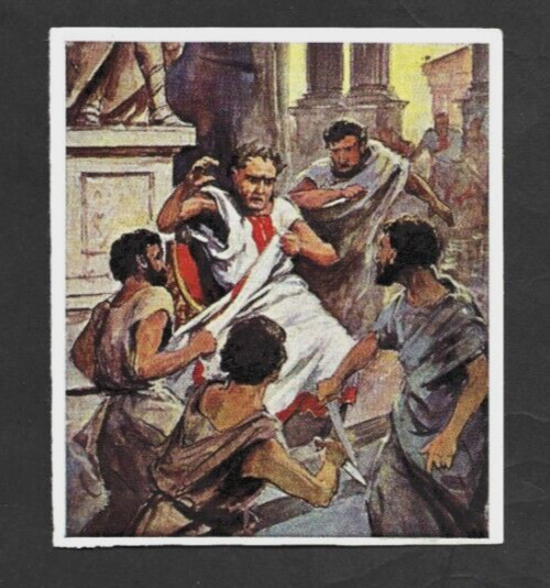 Biglietto sigaretta tedesco Assassinio di Giulio Cesare anni '30
