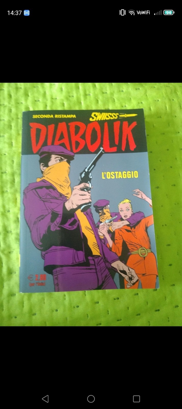 Diabolik L'ostaggio fumetto italiano a colori, seconda ristampa