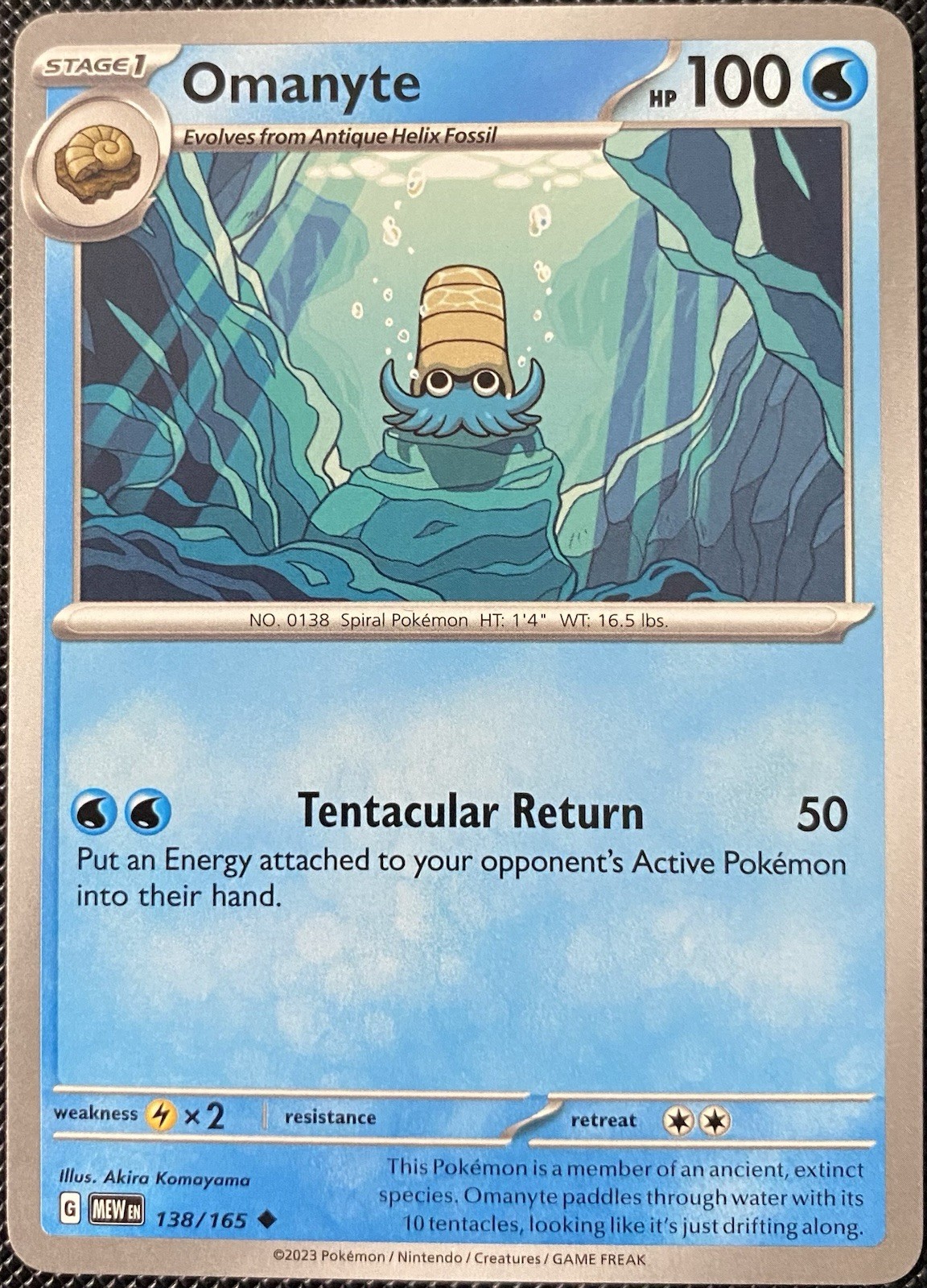 Omanyte 138/165 Sv: Scarlet & Violet 151 Regular LP Pokémon