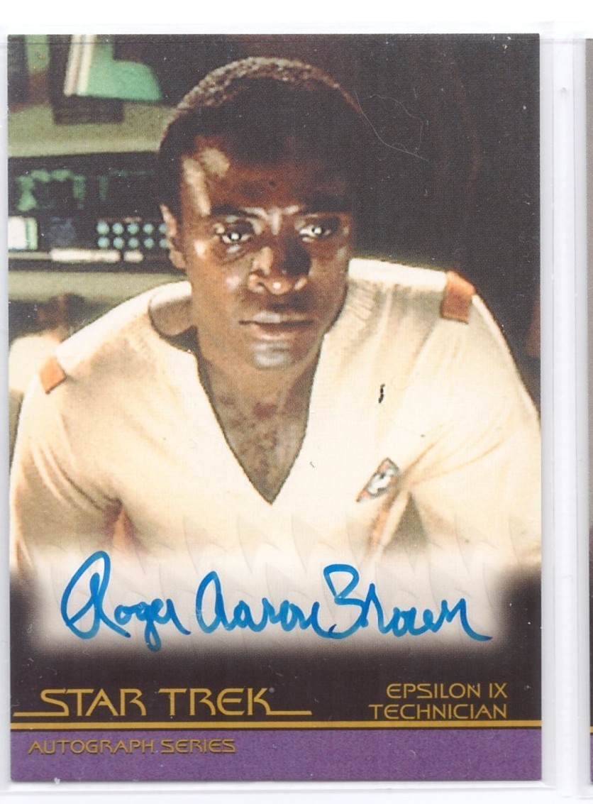 Scheda autografa Star Trek Movies in Motion A65 Roger Aaron Brown