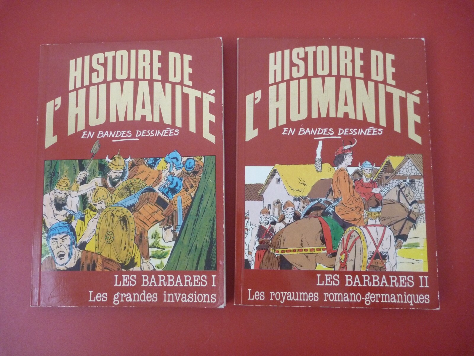 LOT 2 livres "Histoire de l'humanité en Bandes Dessinées" LES BARBARES Jeunesse