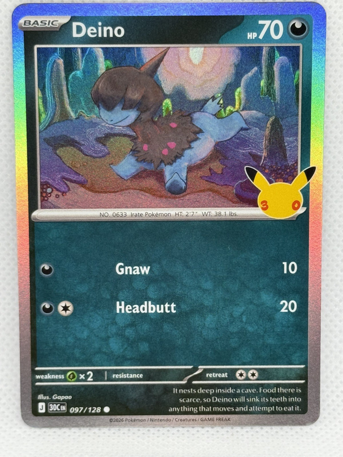 Pokemon TCG 30th Celebration NM Deino 097/128