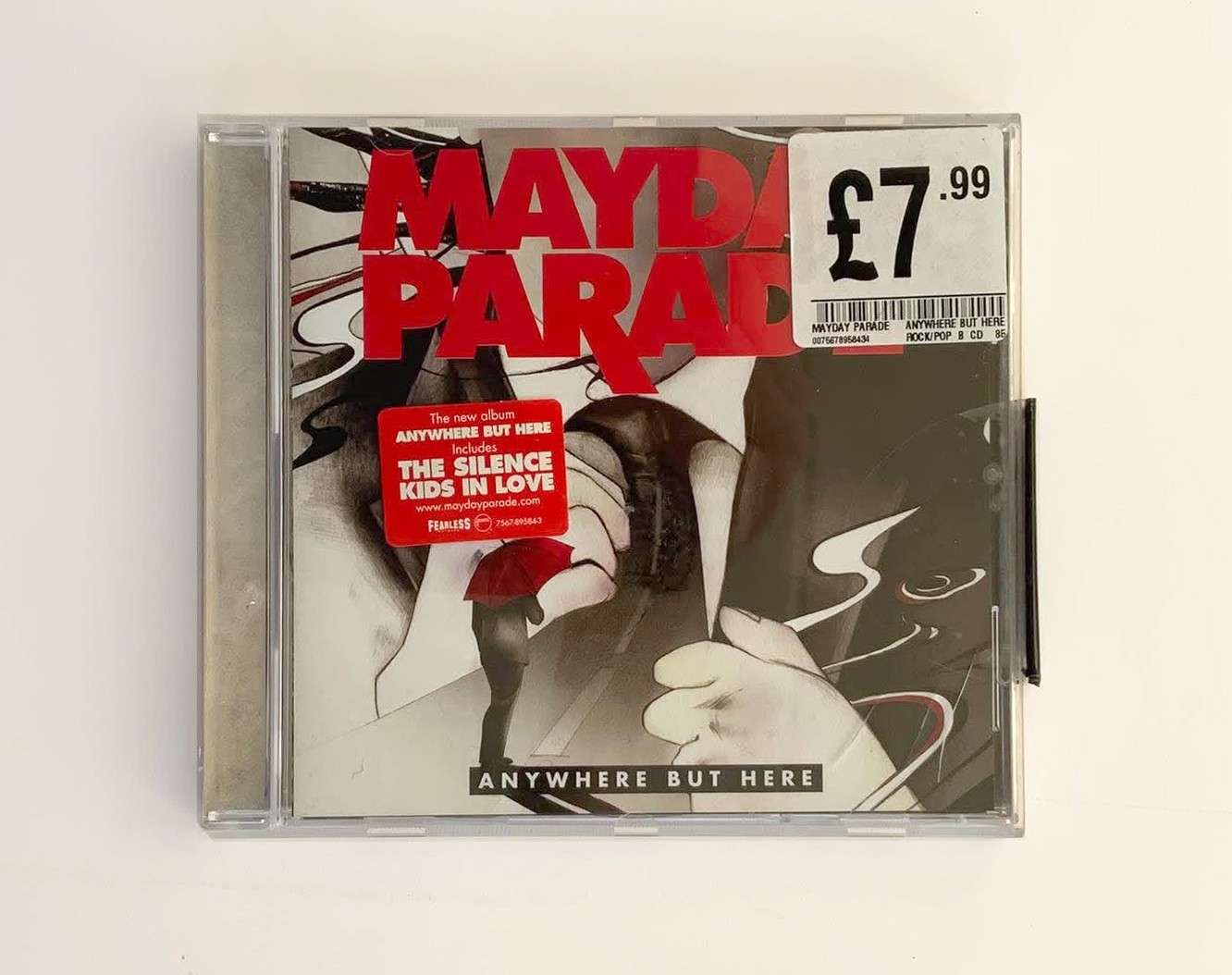 Mayday Parade - Anywhere But Here CD (2009) Pop Punk Hype Sticker HMV Tag
