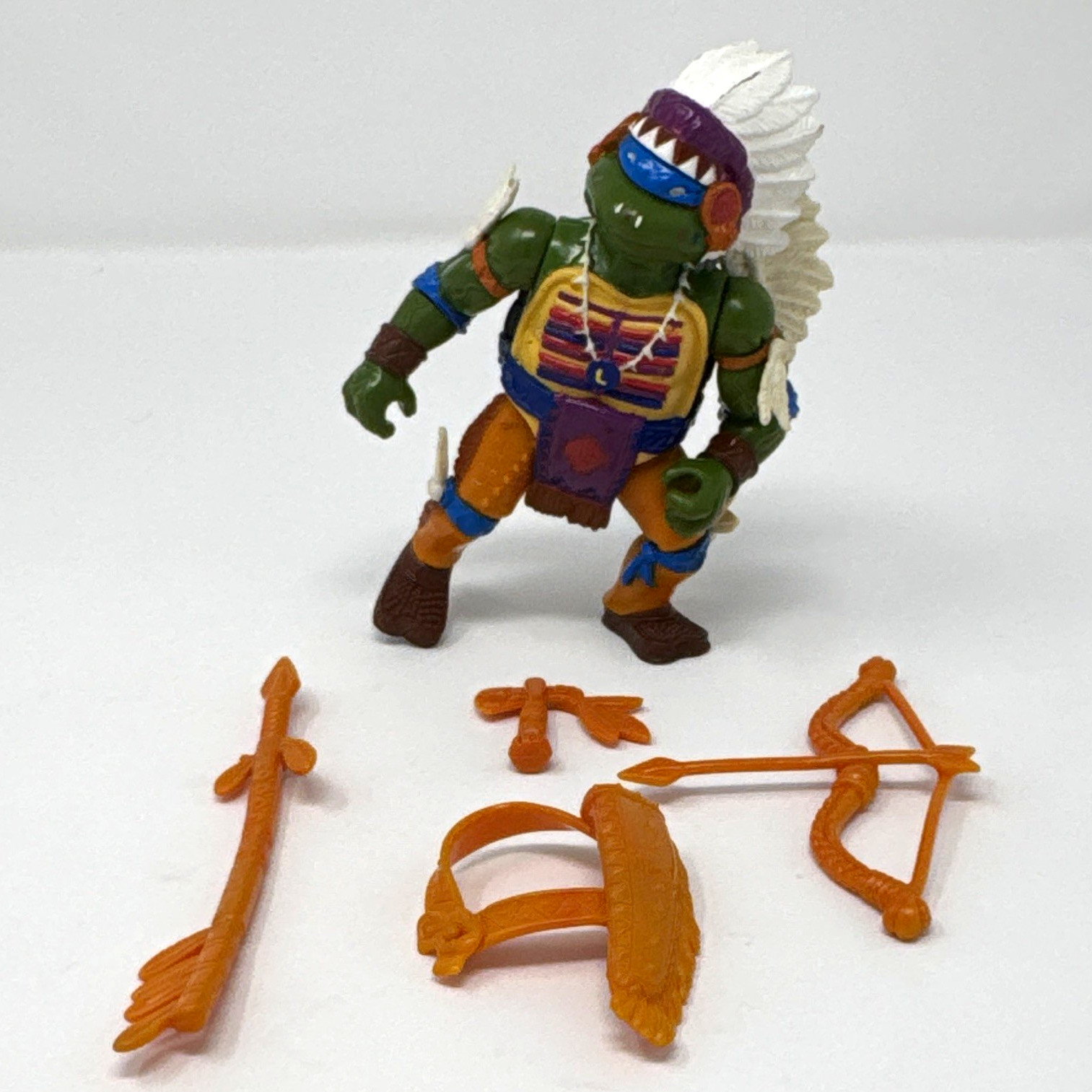 Figurina TMNT Wacky Wild West Chief Leo Leonardo Playmates 1992 con accessori