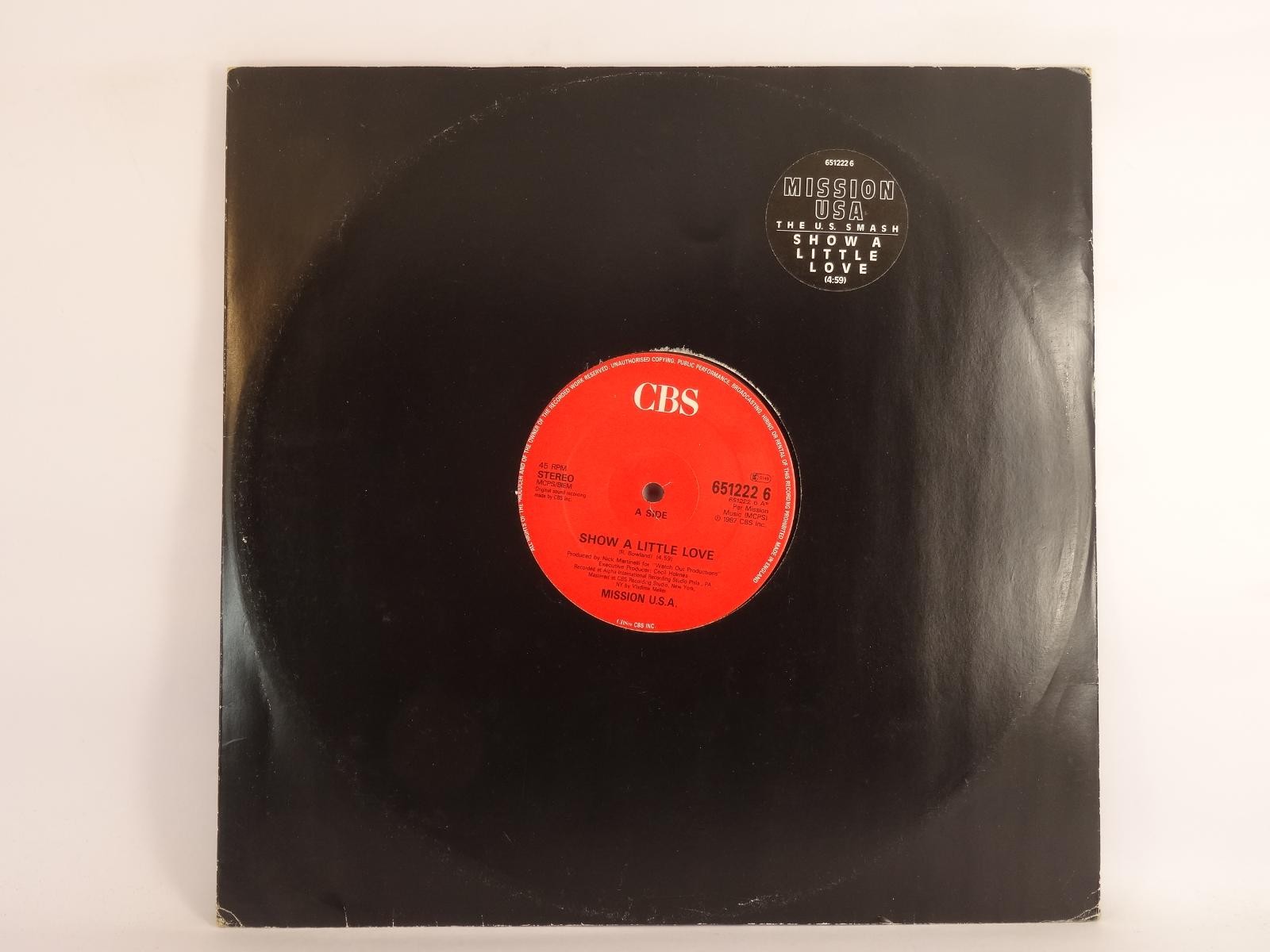 MISSION U.S.A SHOW A LITTLE LOVE (133) 3 Track 12" Single including Company Slee
