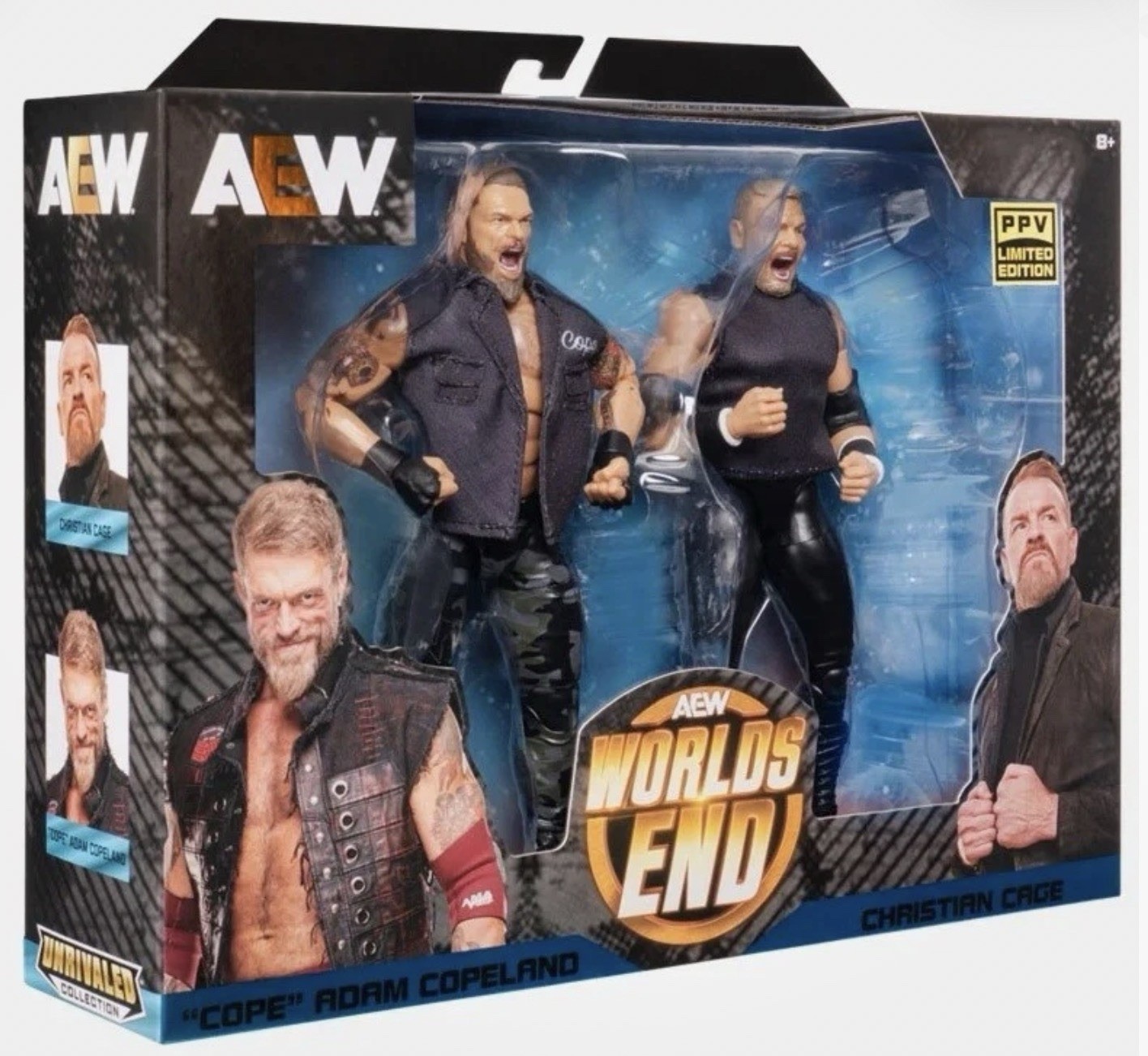 AEW PPV Edizione Limitata Adam Copeland Christian Cage Worlds End Target Esclusivo