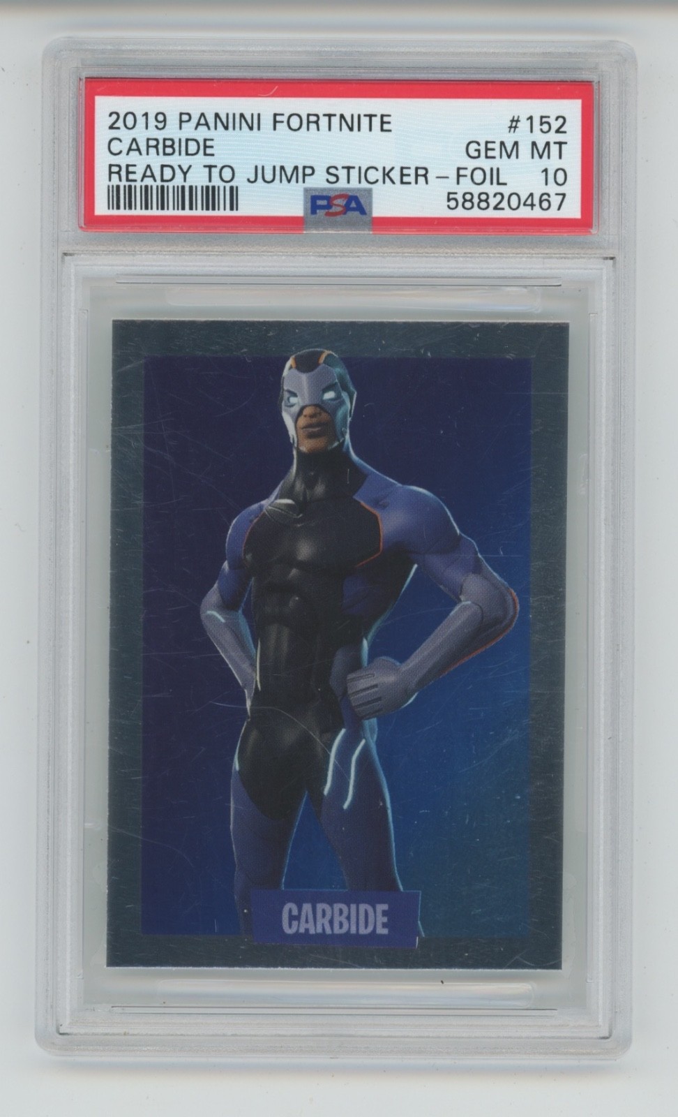 CARBURO 2019 PANINI FORTNITE #152 READY TO JUMP STICKER FOIL PSA 10 POP 1