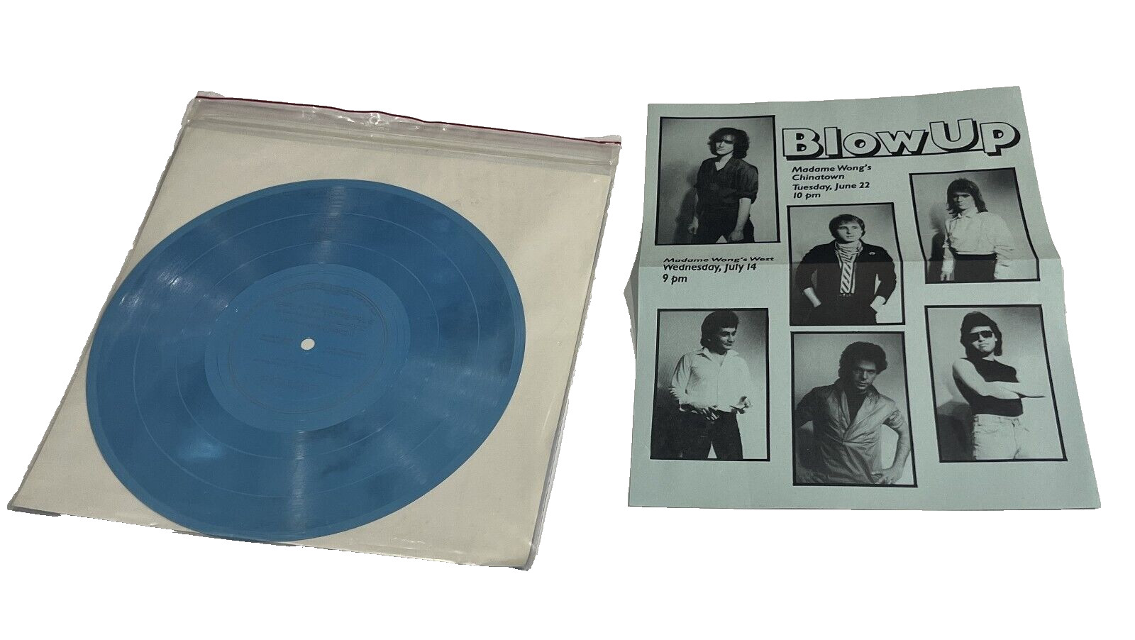 BLOW-UP Band Promotional Flyer Collectible Blue LP Madame Wong's Chinatown Flyer