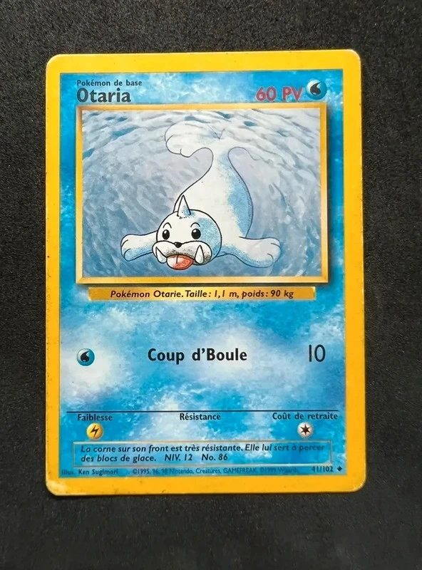 Otaria 41/102 Carte Pokémon Set de base Wizards Etat Moyen
