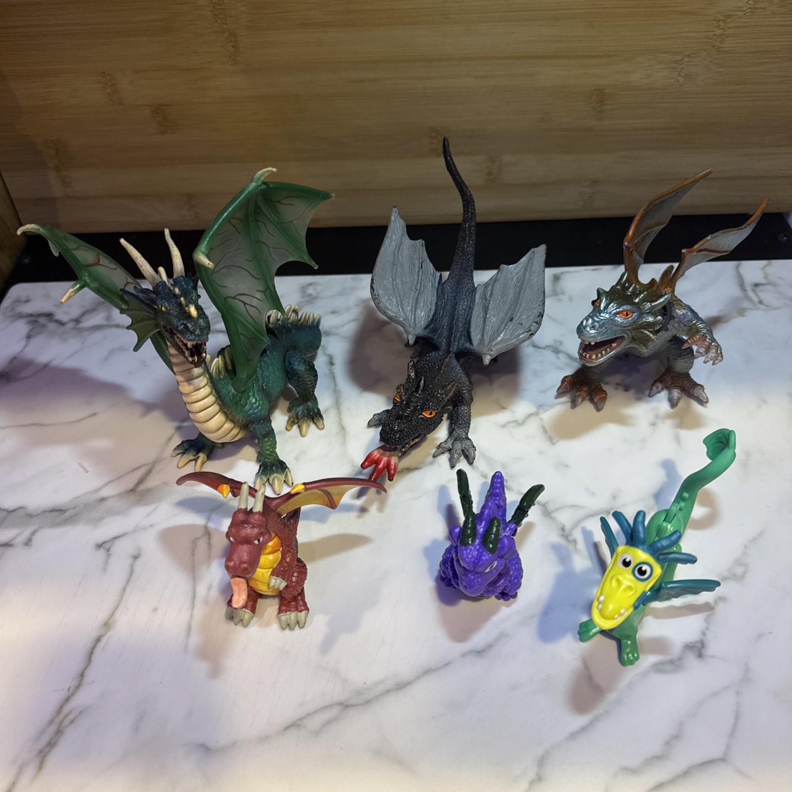 Lotto 6 action figure drago tra cui Schleich