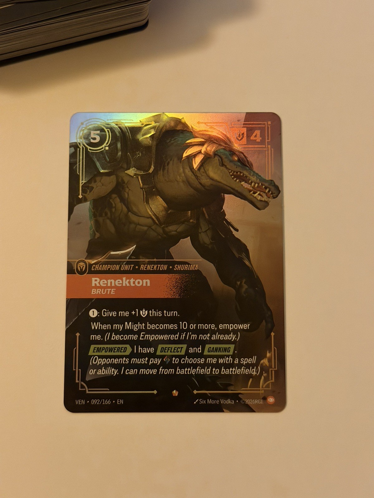 Renekton Brute 092/166 ON HAND Epic Vendetta Riftbound Near Mint Foil Body