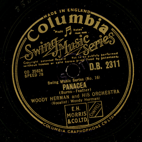 WOODY HERMAN ORCH. Panacea / The good earth     Schellackplatte 78rpm      X2237