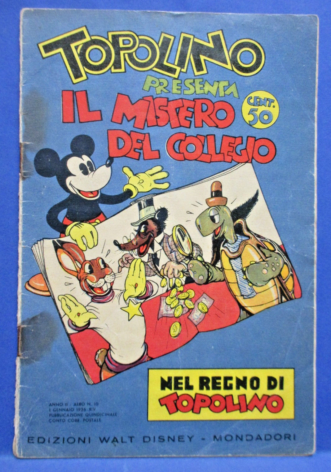 TOPOLINO MISTERO COLLEGIO Nel Regno di Topolino 10 DISNEY MONDADORI 1936  !!