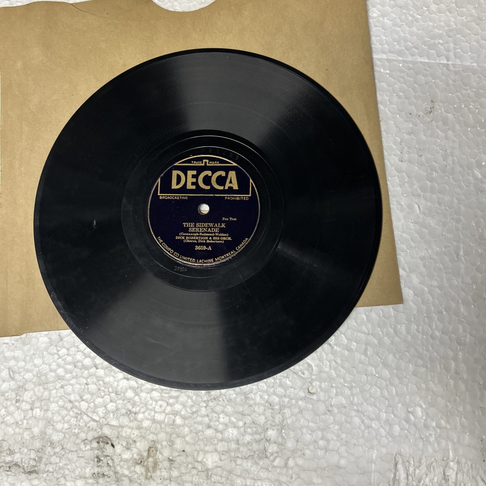 Dick Robertson The Wise Old Owl/The Sidewalk Serenade DECCA 78