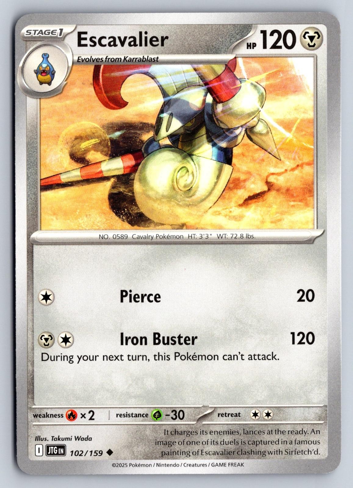 Escavalier 102/159 Viaggio Insieme Pokemon Wada