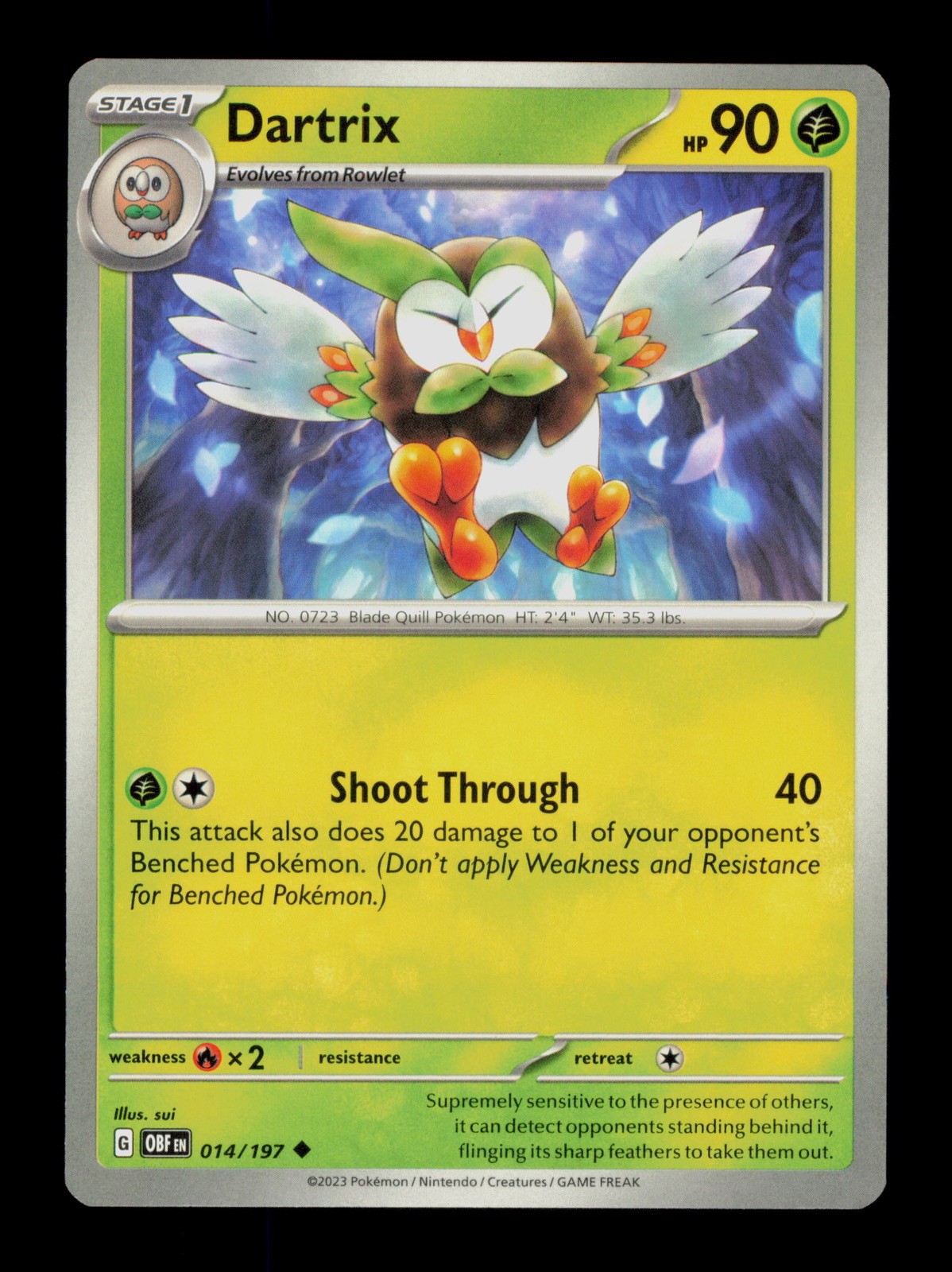 Dartrix 014/197 Pokemon Scarlet&Violet Obsidian Flames Trading Card TCG