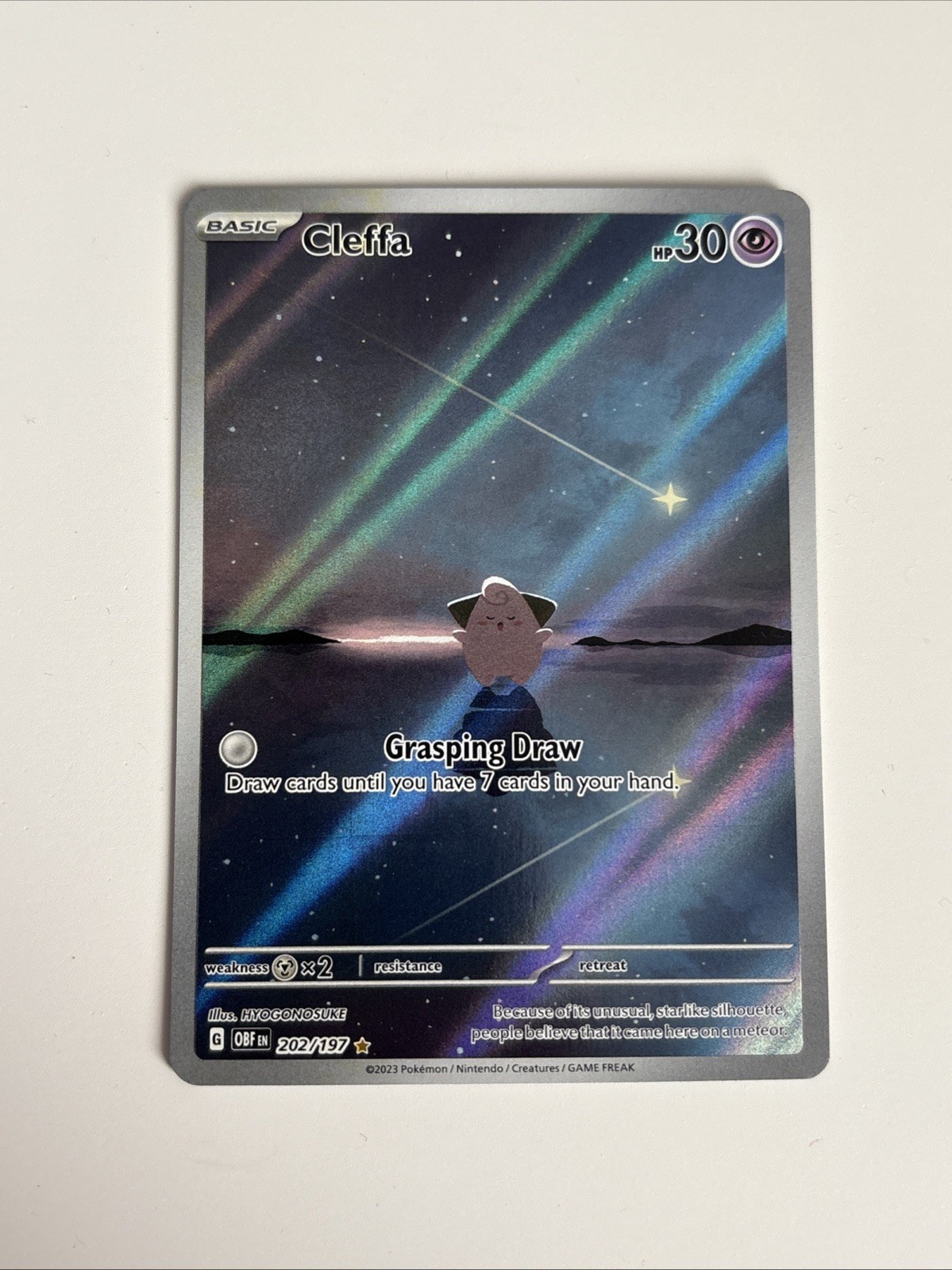 Pokémon TCG Cleffa 202/197 Obsidian Flames Illustration Holo Rare Card