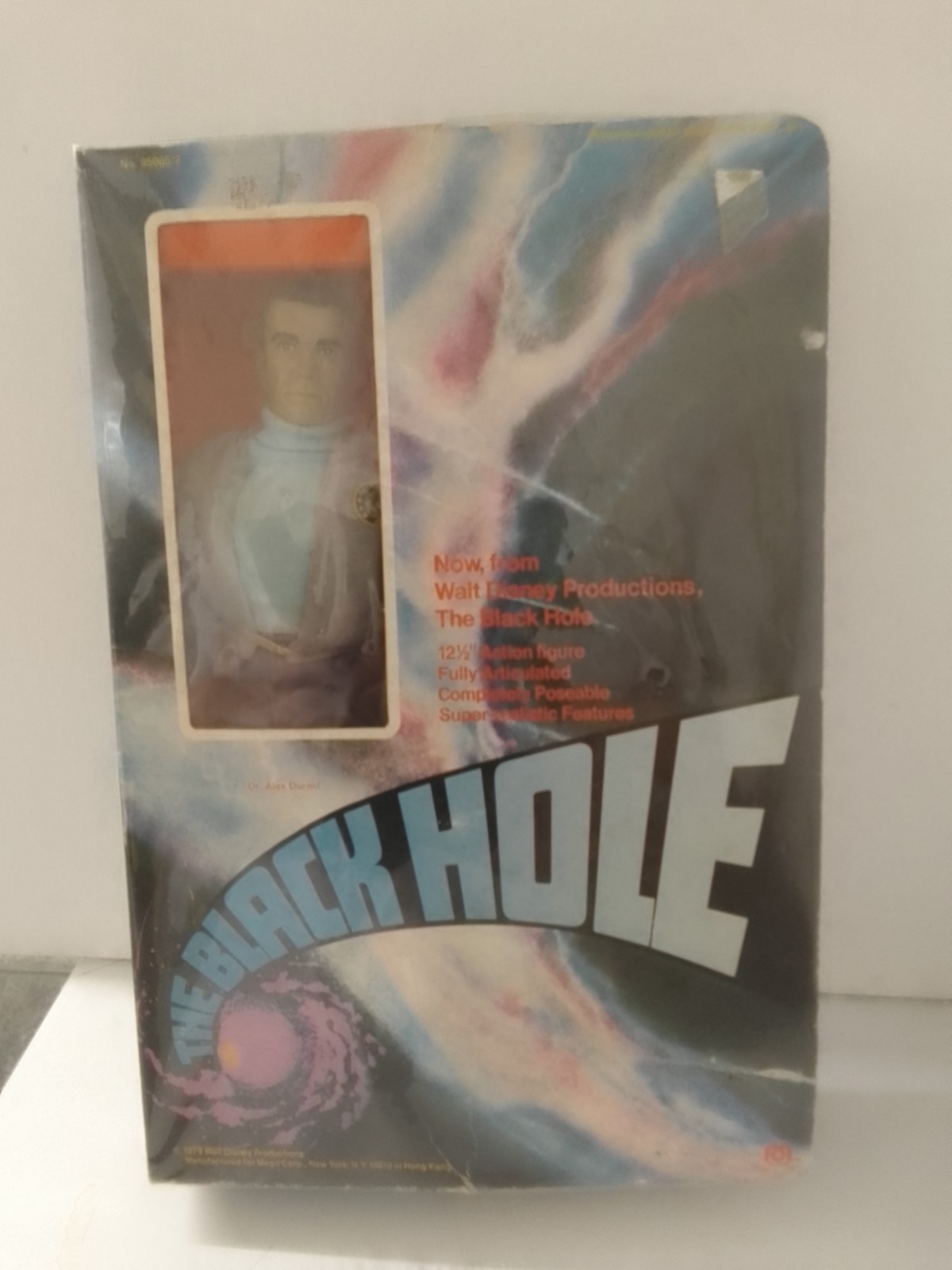 Figurina vintage The Black Hole Dr Alex Durant 12 pollici in scatola da Mego 1979 NOS