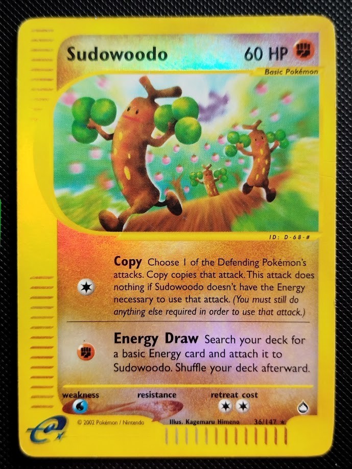 (LP) Sudowoodo 36/147 2002 Aquapolis Reverse Holo Pokemon Card