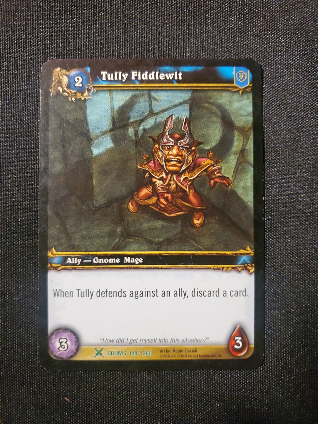 Tully Fiddlewit Drums 149/268 Uncommon World Of Warcraft WOW TCG Card LP '