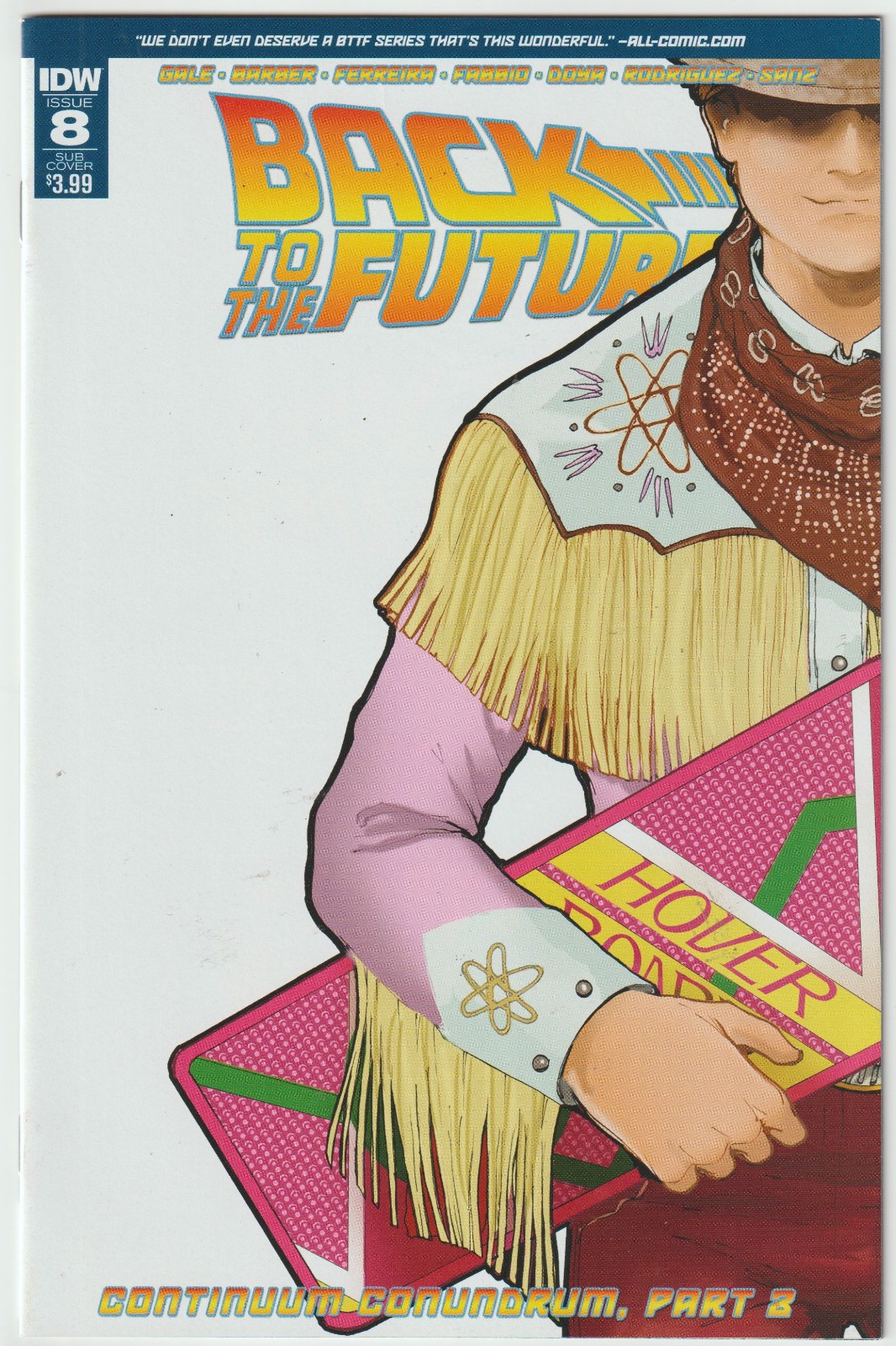 Back To The Future #8 (May 2016, IDW), NM condition (9.4), Sub Cover 