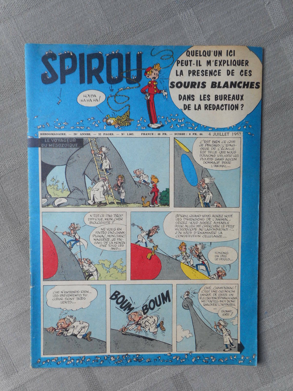 Hebdo Il Giornale Di Spirou N°1003 1957 Molto Buono Stato