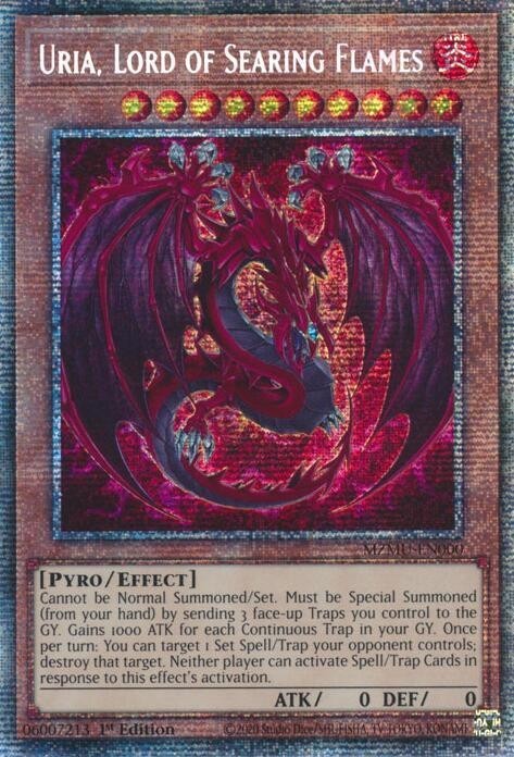 ** URIA, SIGNORE DELLE FIAMME BRUCIANTI ** 1° EDIZIONE STARLIGHT RARA MZMU-EN000 YUGIOH!