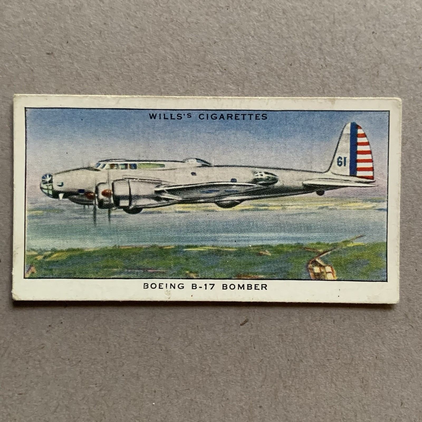 Boeing B17 Bomber Plane Speed Series #12 1938 Wills Cigarette Tobacco Card