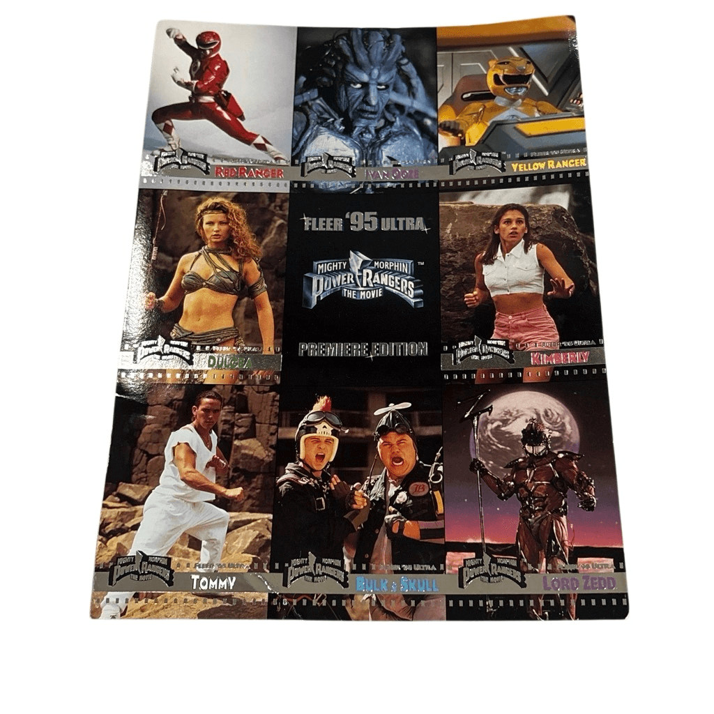 1995 Power Rangers The Movie Uncut 9 Card Promo Sheet Fleer Ultra Cards