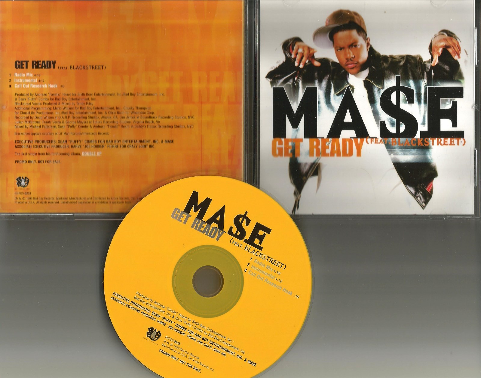 MASE & BLACKSTREET Get Ready w/ RARE MIX & INSTRUMENTAL PROMO DJ CD Single 1999