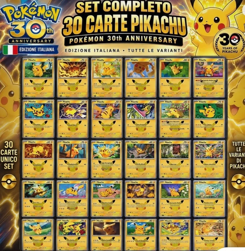 30 Pikachu del 30esimo anniversario