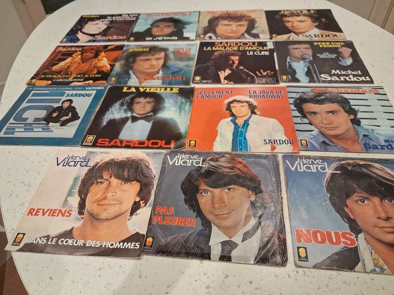 Lot 15 vinyles 45 tours Michel Sardou
