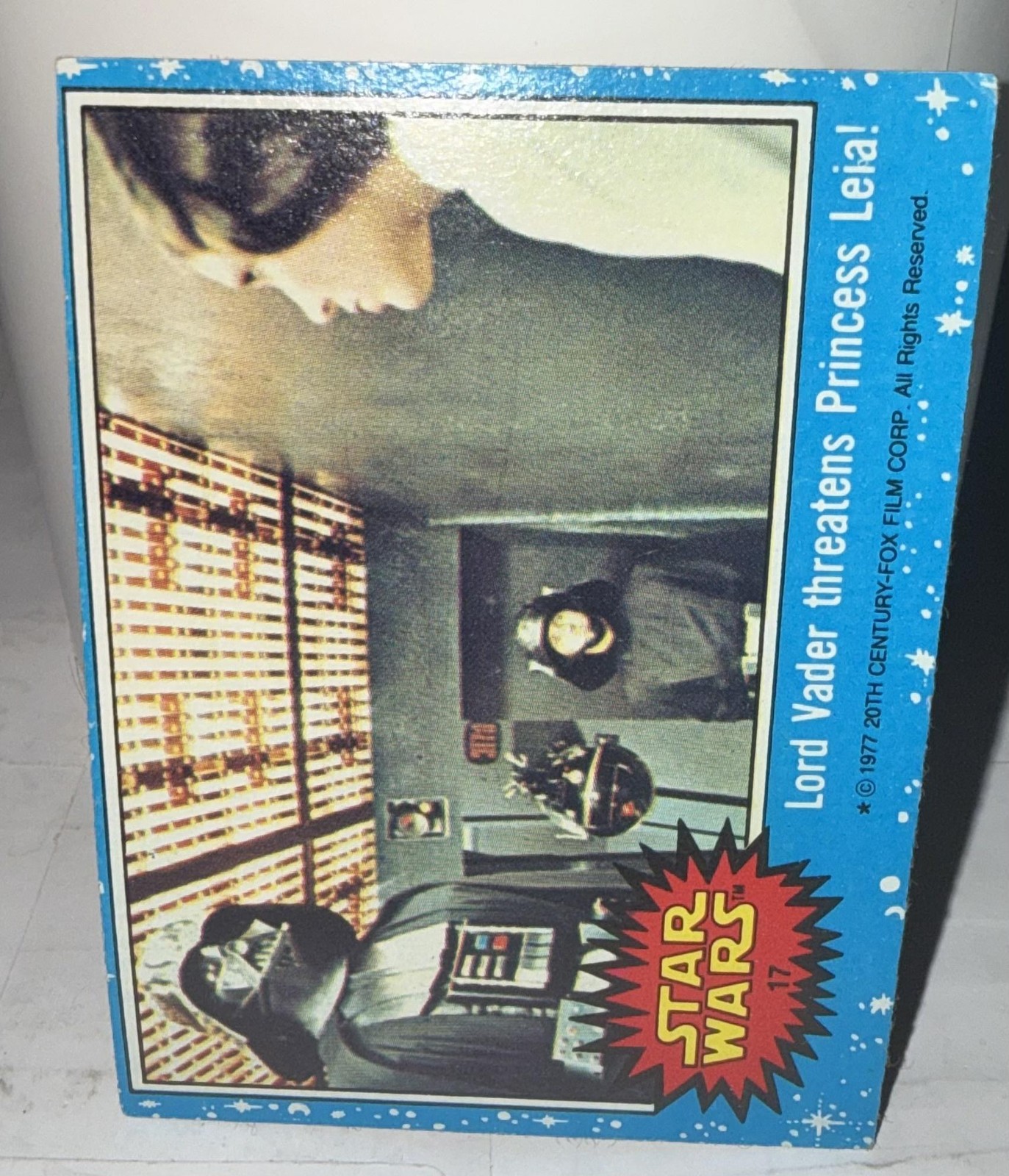 Carta Vintage 1977 Topps Star Wars 17 Lord Vader Minaccia Principessa Leia Serie 1