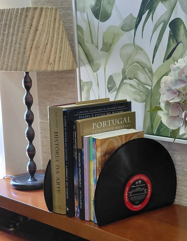Conjunto de 2 suportes para livros em vinil Vintage chic