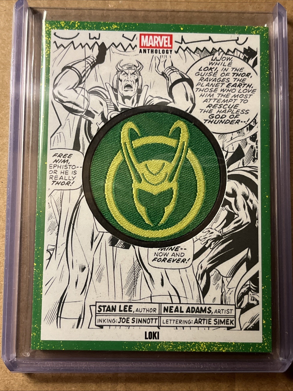 2025 Marvel Panini Anthology Memorabilia Badge Card Patch Loki Runnyson Thor