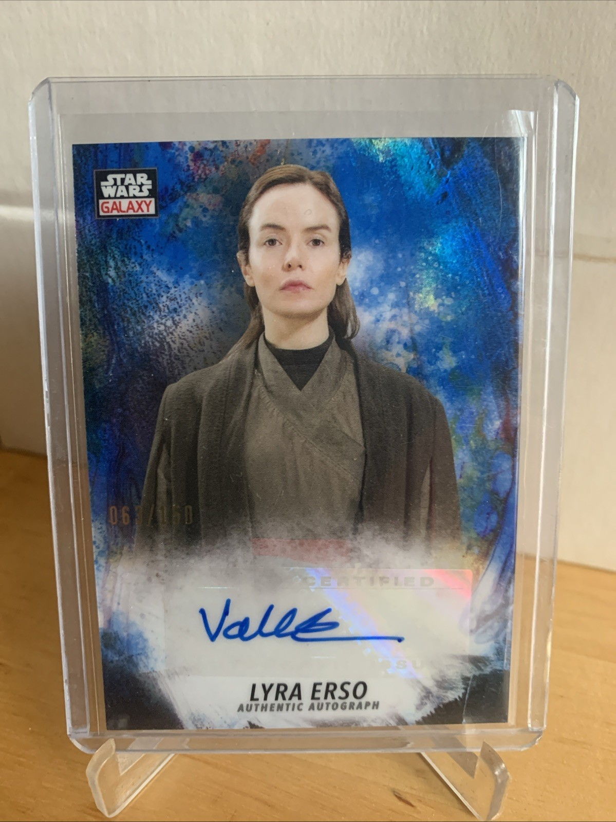 2021 Topps Chrome Star Wars Galaxy Lyra Erso Valene Kane Auto #GA-VK Blue /150
